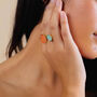Gold Plated Duo Ring Fit All, Brown And Green, thumbnail 1 of 3