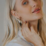 Gold Pearl Drop Earrings, thumbnail 5 of 7