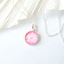 Sterling Silver Compass Necklace In Coral Pink, thumbnail 1 of 6