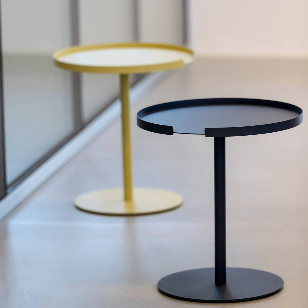 Contemporary Blue Round Side Table By Lime Lace