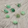 Raw Emerald Silver Pendant Necklace, thumbnail 1 of 5