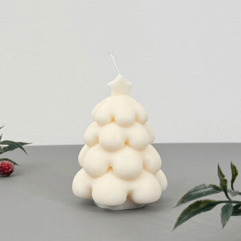 White Christmas Tree Candle And Christmas Decoration, 5 of 12