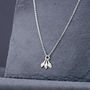 Sterling Silver Three Leaf Drop Necklace, thumbnail 2 of 5