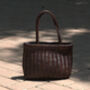 Hand Woven Genuine Leather Shopping Bag Small, thumbnail 1 of 12