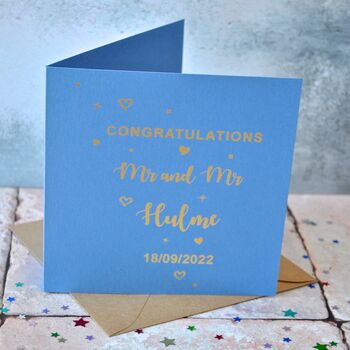 Personalised Gold Foiled Wedding Card, 2 of 4