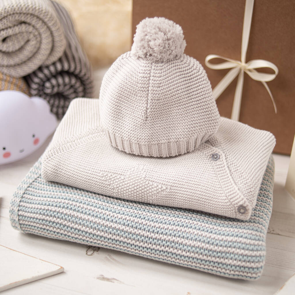 Baby Luxury Mini Stripe Knitted Gift Box, 1 of 12