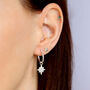 Sterling Silver North Star Charm Hoop Earrings, thumbnail 2 of 6
