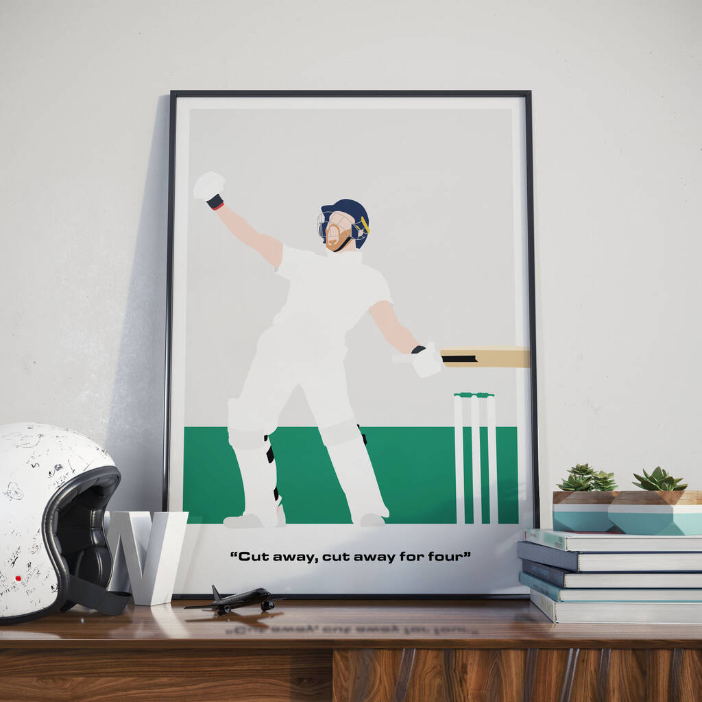 Ben Stokes Commentary Cricket Poster, 1 of 4