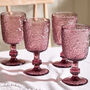 Set Of Four Amethyst Paisley Wine Goblets, thumbnail 1 of 10