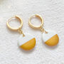 Lillia Gold Polymer Clay Earrings, thumbnail 1 of 5