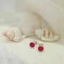 Sterling Silver And Fuchsia Pink Chalcedony Stud Earrings, thumbnail 1 of 4