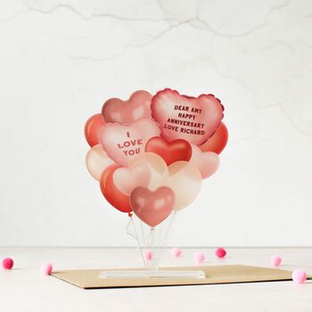 Balloon Card, Personalised Hearts, 5 of 5