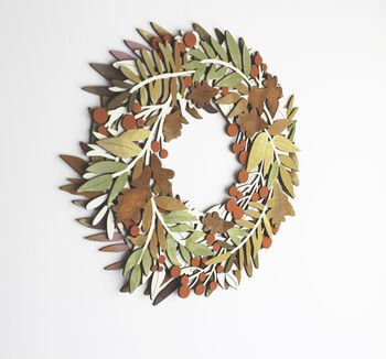 Autumn Leaf Hand Painted Multi Layered Wreath, Seasonal Wreath, 3 of 6