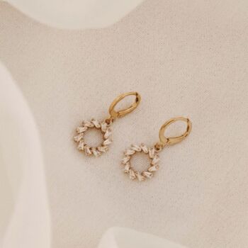 Lucy | 14k Gold Plated Huggie Hoop Earrings, 6 of 6