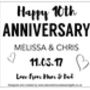 Personalised Anniversary Champagne/Prosecco Gift Label, thumbnail 6 of 8