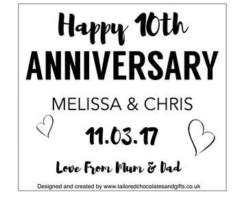 Personalised Anniversary Champagne/Prosecco Gift Label, 6 of 8