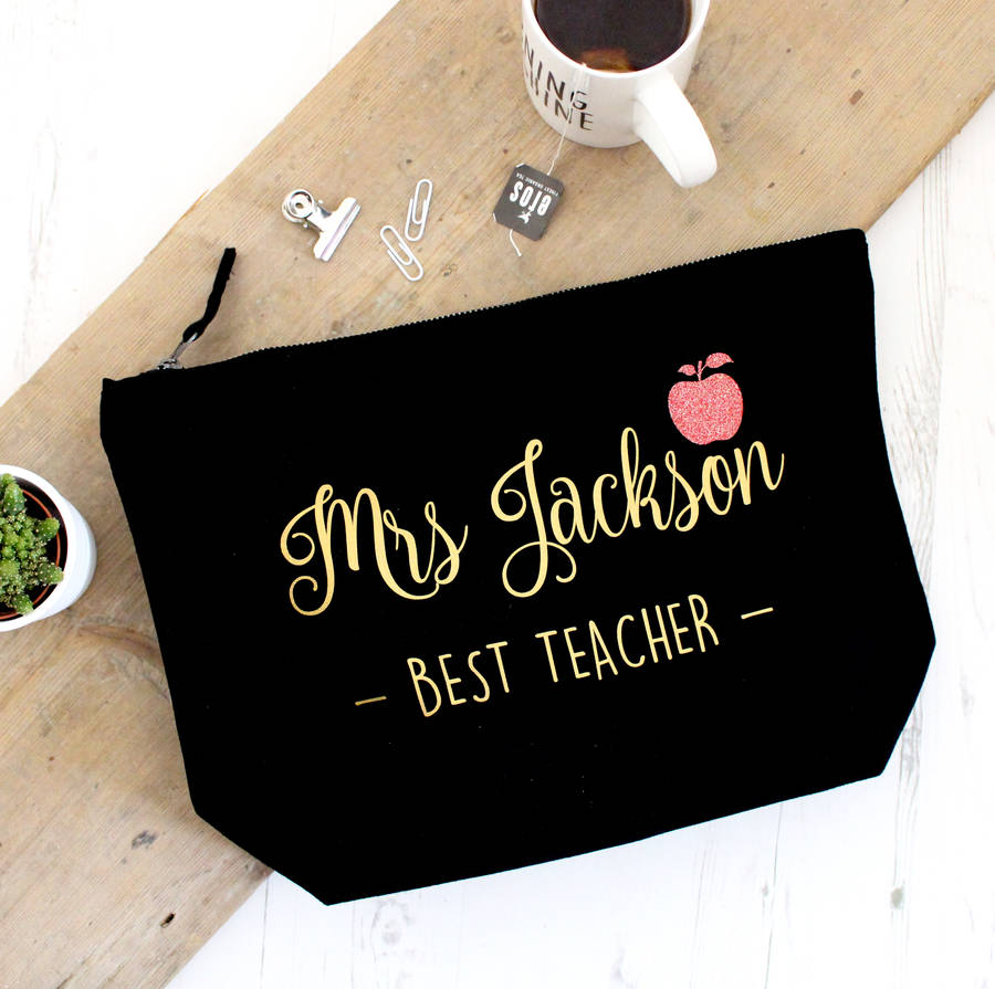 Personalised Best Teacher Large Pencil Bag By Precious Little Plum ...