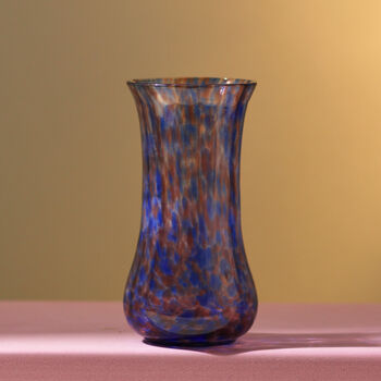 Vintage Mid Century Mottled Art Glass Bud Vase, 2 of 3