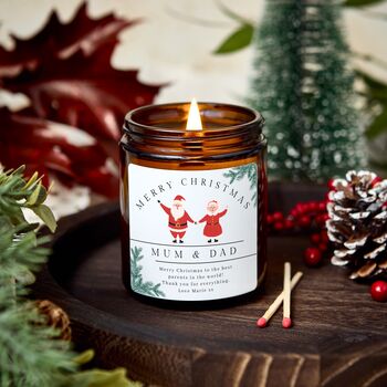 Christmas Gift For Mum And Dad, Personalised Candle For Parents, 4 of 7