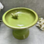 Green Ceramic Garden Birdbath Bird Feeder – 28cm, thumbnail 7 of 9