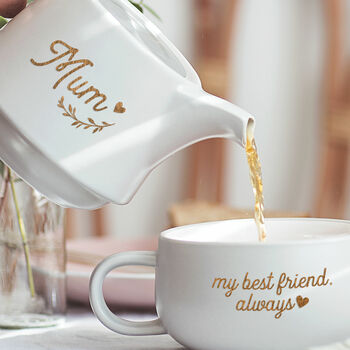 Personalised Teapot And Cup Set For Mum, 3 of 5