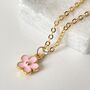Pink Daisy Necklace Gold Plated Flower Pendant, thumbnail 1 of 3