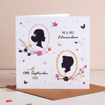Romantic Silhouette Mr And Mrs Card, 2 of 3