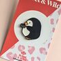 Stabby But Cute Penguin Enamel Pin Badge, thumbnail 1 of 4