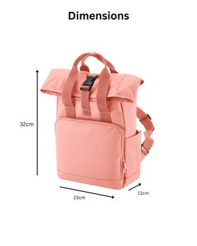 Children's Personalised Embroidered Teddy Bear Roll Top Backpack, 2 of 5