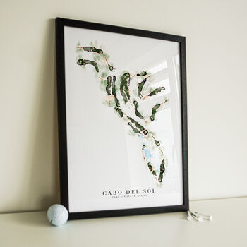 Personalised Watercolour Golf Map Framed For Any Golf Course, 7 of 7