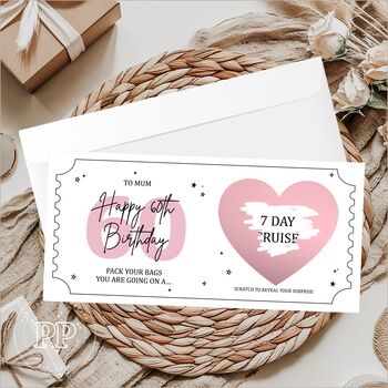 Personalised 60th Birthday Scratch Card, Surprise Gift Reveal, 5 of 9