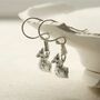 Sterling Silver Mouse And Cheese Dangly Earrings, thumbnail 1 of 5