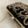 Black Velvet Rectangular Clutch Bag, thumbnail 8 of 10
