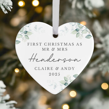 Personalised First Christmas Married Ornament, 2 of 5
