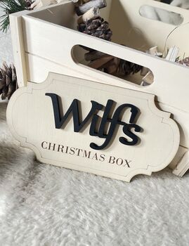 Christmas Eve Box Plaque Personalised Crate Sign, 8 of 11