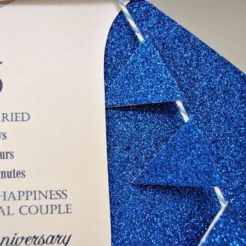 45th Sapphire Wedding Anniversary Paper Sail Boat Card, 4 of 9