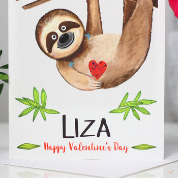Personalised Sloth Valentine's Card, 3 of 6