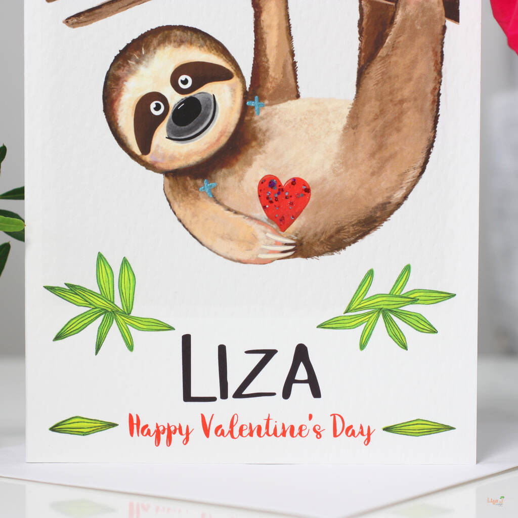 Personalised Sloth Valentine's Card By Liza J design ...