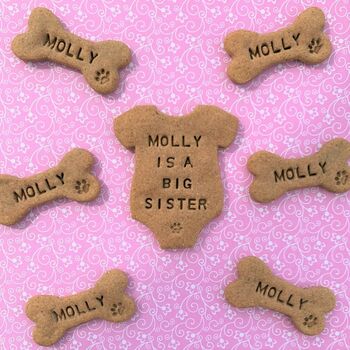 New Baby Personalised Dog Biscuits Gift, 2 of 4