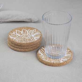 Cork Placemats And Coasters | Sunflower, 3 of 6