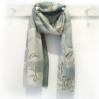 Swan Print Scarf With Gift Box And Card, 2 of 6