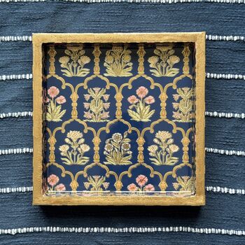 Square Wood Decorative Tray Bedside Trinket Dish, 9 of 12