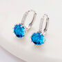 Light Blue Crystal Huggie Statement Earrings, thumbnail 1 of 3