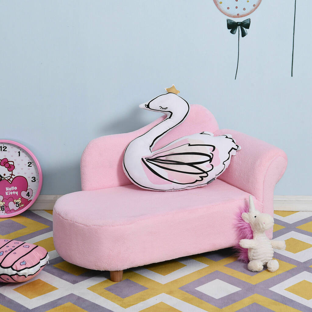 Kids' Pink Velvet Chaise Longue By Hibba Toys & Flower Garden Leeds
