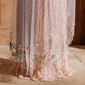 Colourful Embroidered Wildflower Wedding Veil, 3 of 6