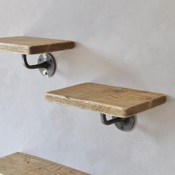 Pimlico Wood And Steel Set Of Three Shelves, 5 of 5