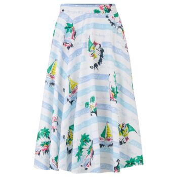 Isabelle Skirt In Cotton Seaside Print Vintage 1940s Style, 2 of 2