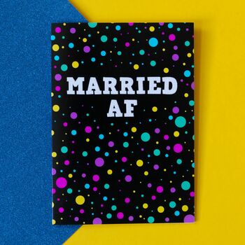 Rainbow Wedding Card | Married Af, 2 of 3
