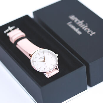 Ladies Architēct Silver Blanc With Pink Strap, 3 of 5