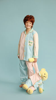 Ren Hug Me Boys Pyjama Set With Matching Mega Size Teddy Bear, 6 of 6